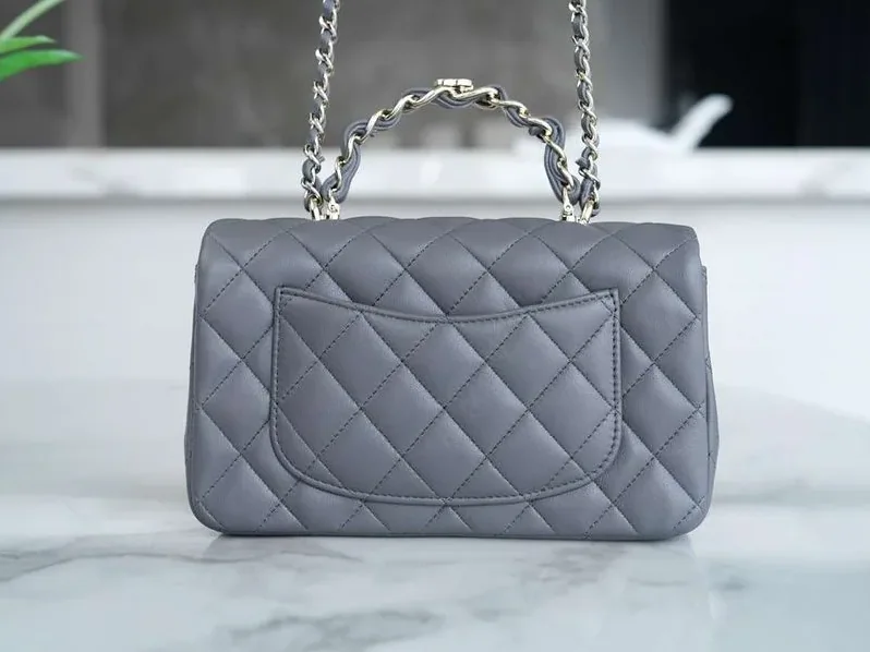 Chanel Rectangular Flap Bag Mini Crossbody in Grey Chanel Rectangular Flap Bag Mini Crossbody in Grey