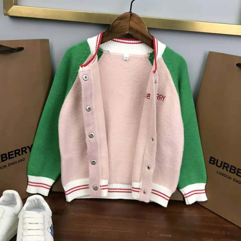 Burberry Girls' Wool Bomber Jacket in Pink Burberry Girls' Wool Bomber Jacket in Pink