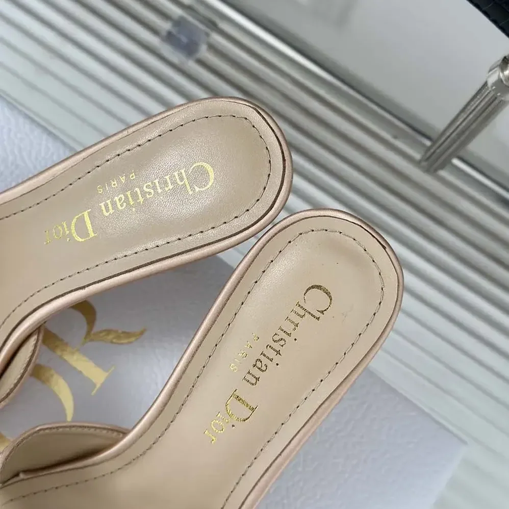 Dior Dior Tribales Heeled Slide Nude Satin for Women