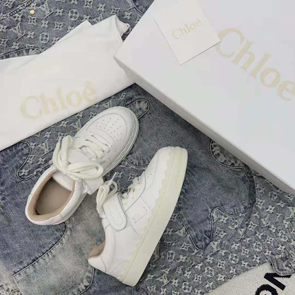 Chloe Lauren Sneaker with Strap for Women in White Chloe Lauren Sneaker with Strap for Women in White