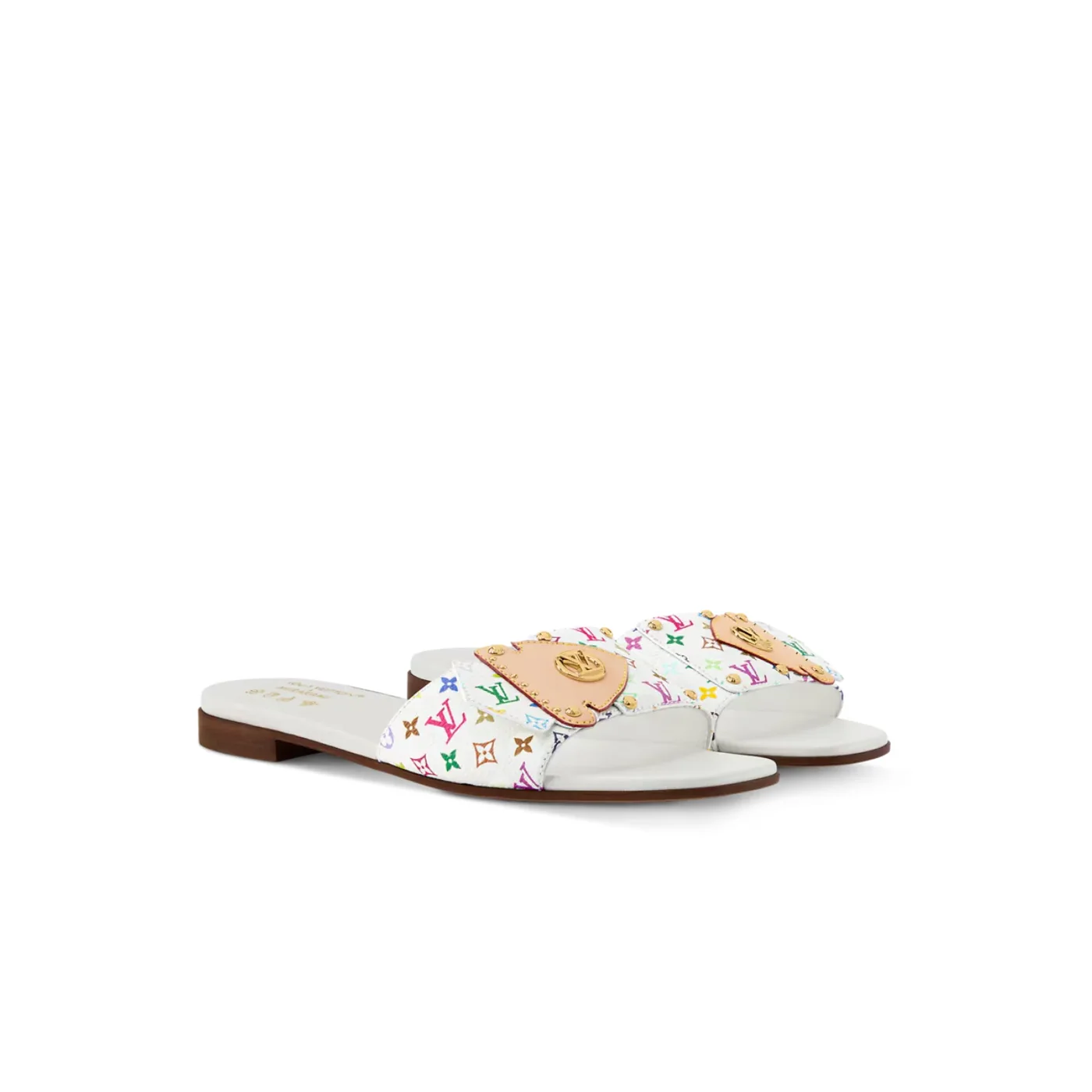 Louis Vuitton LV x TM LV Frame Flat Mules White 1AJJYL Louis Vuitton LV x TM LV Frame Flat Mules White 1AJJYL