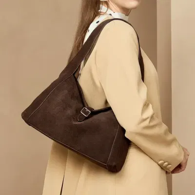 Suede-Textured Single Shoulder Bag Suede-Textured Single Shoulder Bag