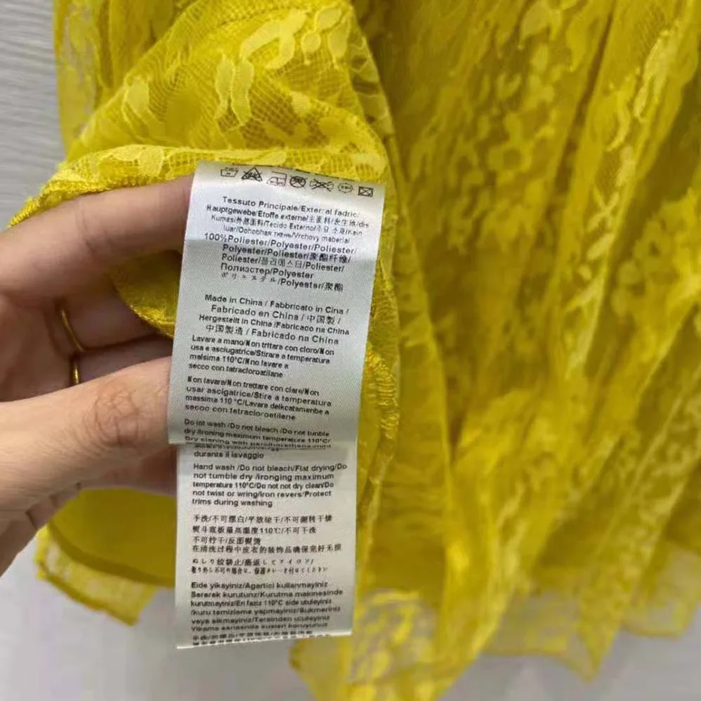 Fendi Yellow Lace Skirt with The ABC of Femininity for Women