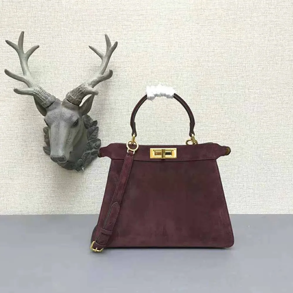 Fendi Medium Peekaboo I See U Brown Suede Bag for Women