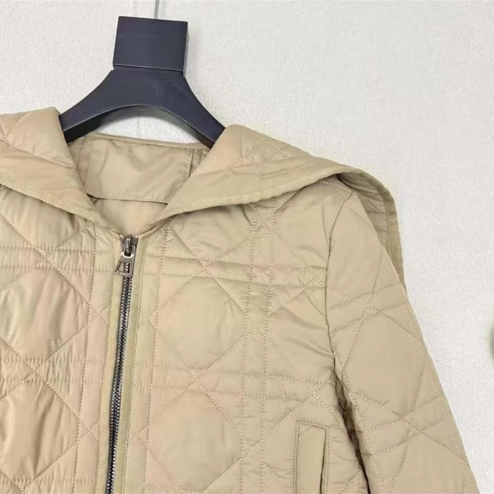 Dior Macrocannage Bomber Jacket Beige Quilted Technical Taffeta for Women