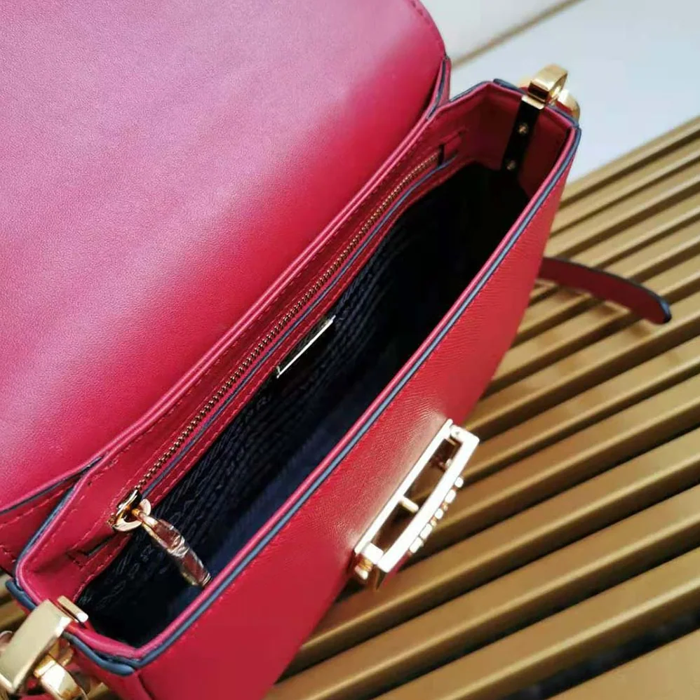 Prada Saffiano Leather Prada Embleme Bag for Women in Red Prada Saffiano Leather Prada Embleme Bag for Women in Red