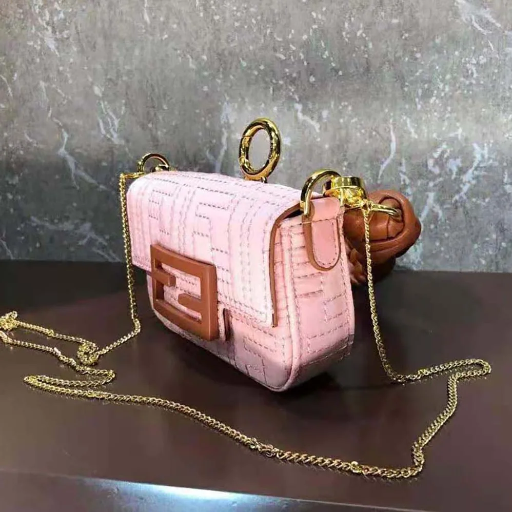 Fendi Nano Baguette Charm Lilac Nylon for Women Fendi Nano Baguette Charm Lilac Nylon for Women