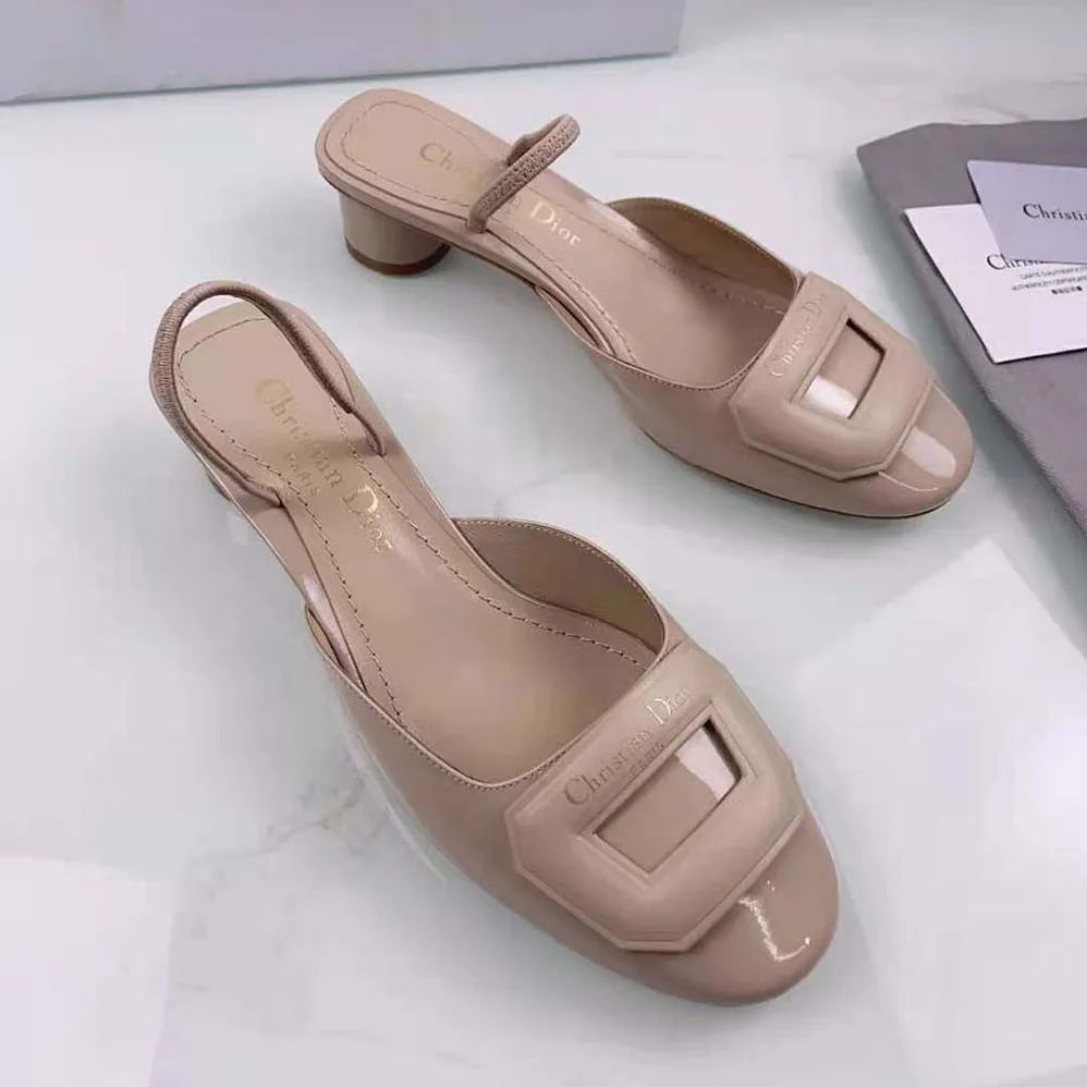 Dior Day Slingback Pump Nude Patent Calfskin for Women Dior Day Slingback Pump Nude Patent Calfskin for Women