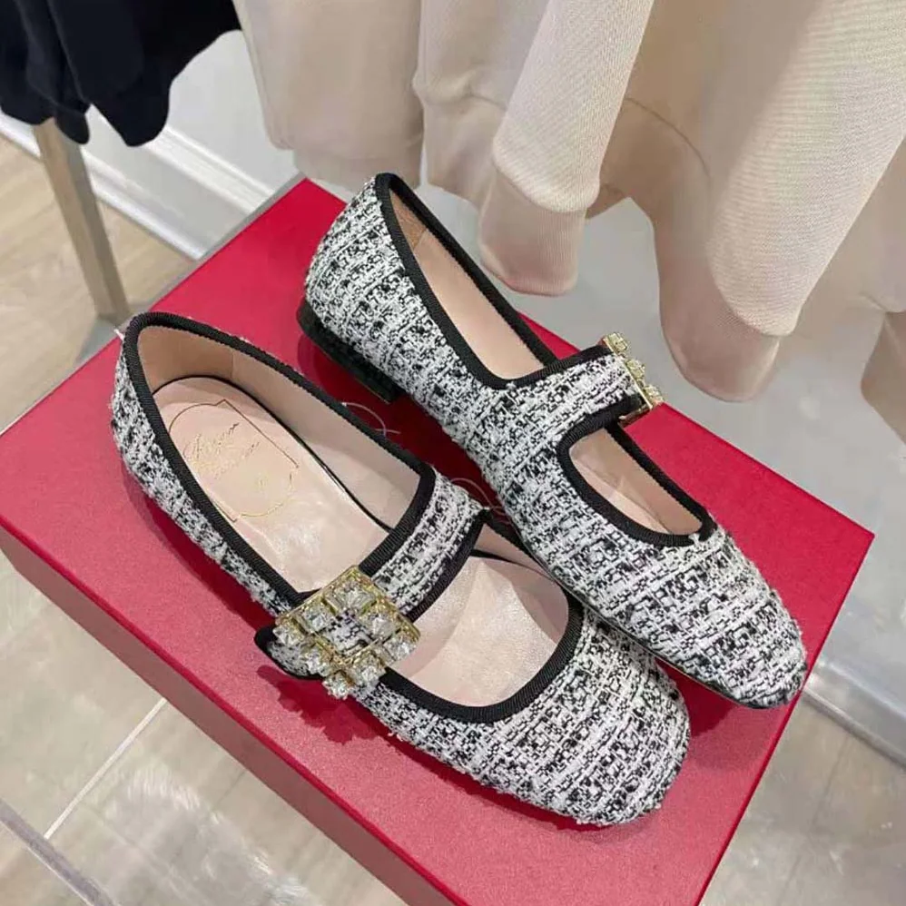 Roger Vivier Tres Vivier Strass Buckle Babies Ballerinas in Fabrics for Women Roger Vivier Tres Vivier Strass Buckle Babies Ballerinas in Fabrics for Women