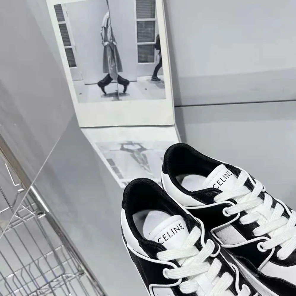 Celine CT-04 Low Lace-Up Sneaker in Calfskin for Unisex in Black