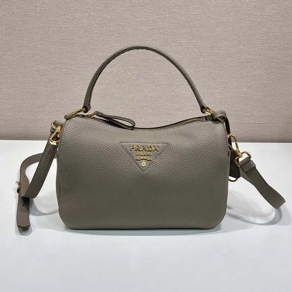 Prada Small Leather Bag for Women in Clay Gray Prada Small Leather Bag for Women in Clay Gray