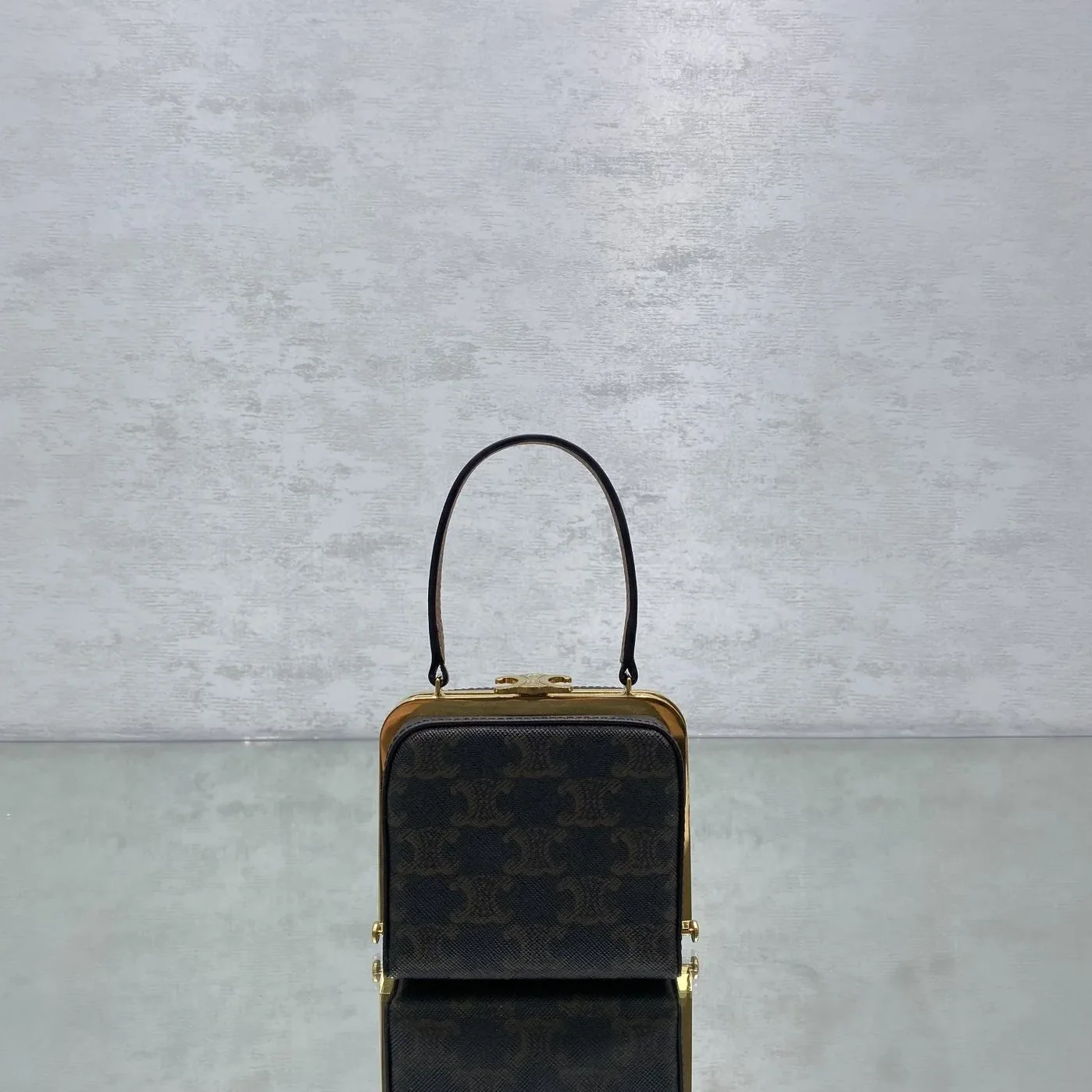 Celine Triomphe Minaudiere In Triomphe Canvas Brown /