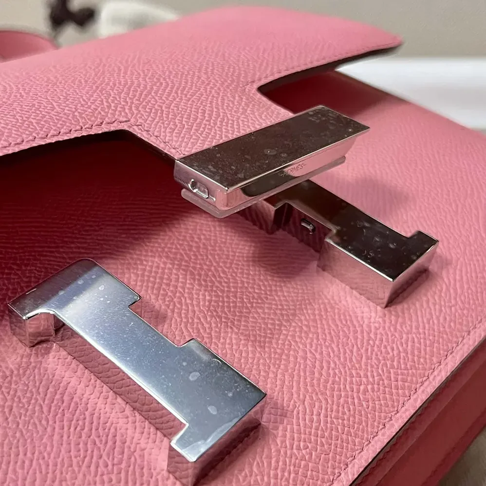 Hermes Constance 24 Bag Epsom Leather for Women in Pink/Silver Hermes Constance 24 Bag Epsom Leather for Women in Pink/Silver