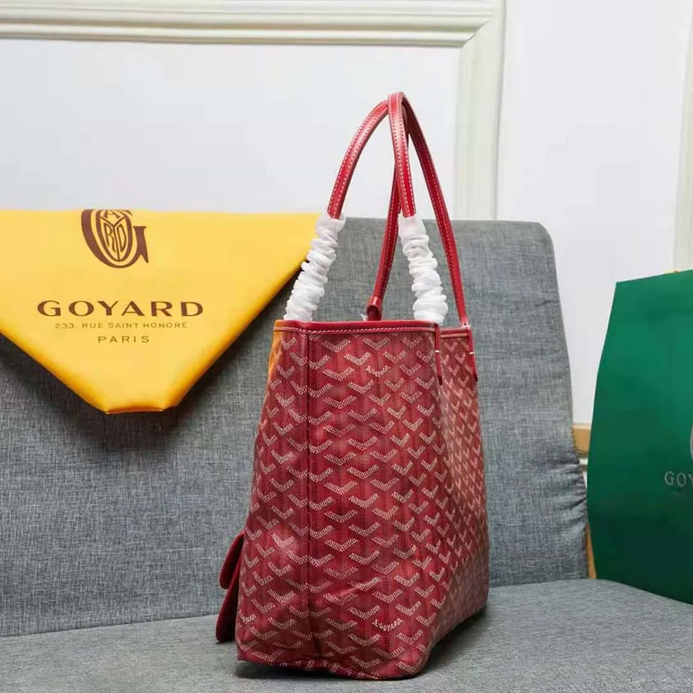 Goyard Sac Artois MM in Goyardine Canvas & Chevroches Calfskin for Women in Red