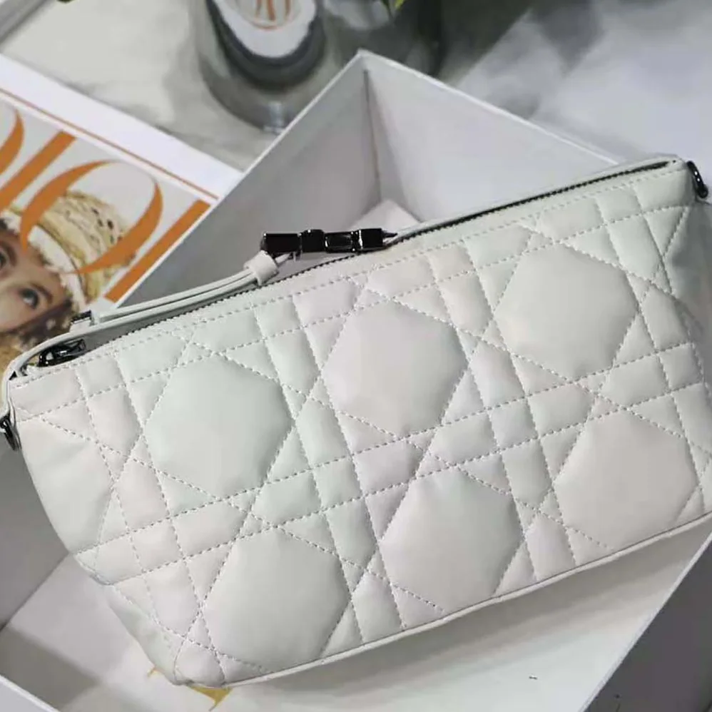Dior Medium Diortravel Nomad Pouch Latte Macrocannage Calfskin for Women Dior Medium Diortravel Nomad Pouch Latte Macrocannage Calfskin for Women