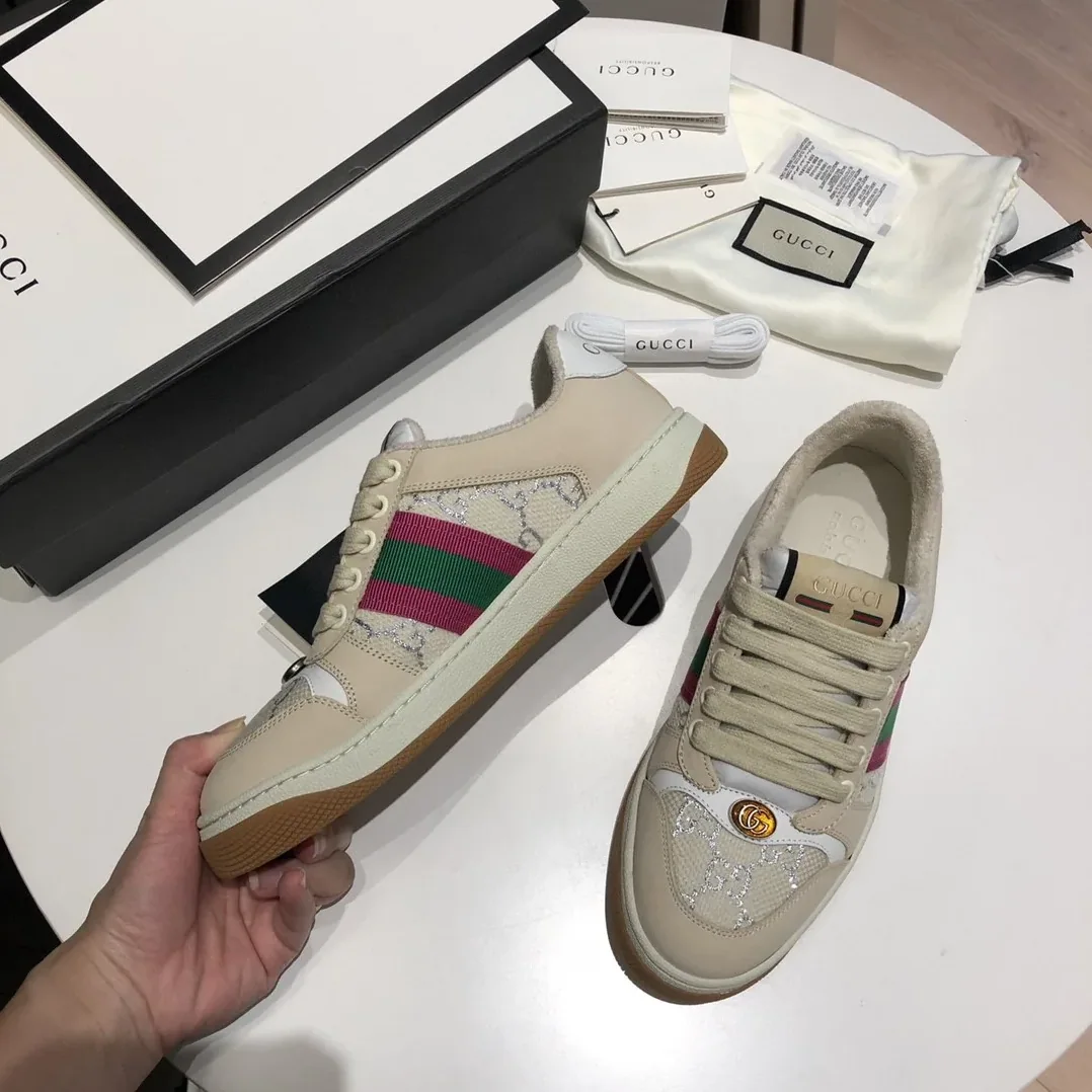 Gucci Screener GG Low for Women in Top Beige Pink Green Gucci Screener GG Low for Women in Top Beige Pink Green