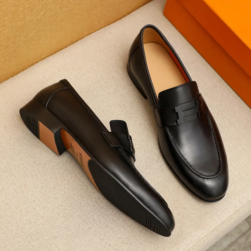 Hermes Honore Loafer in Calfskin for Men in Black