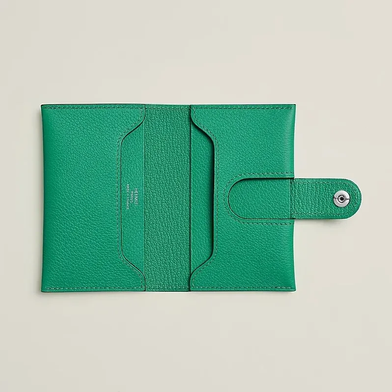 Hermes R.M.S Card Holder Rose Green /