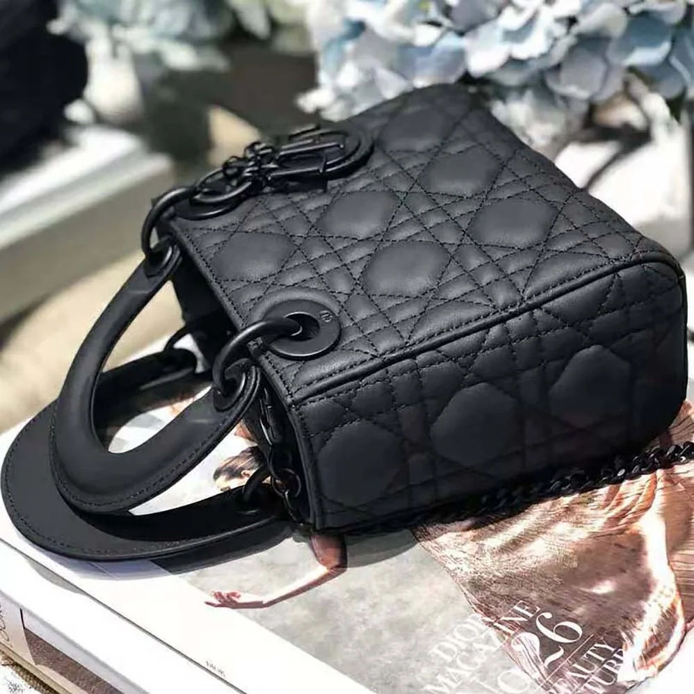 Dior Mini Lady Dior Bag Black Ultramatte Cannage Calfskin for Women Dior Mini Lady Dior Bag Black Ultramatte Cannage Calfskin for Women