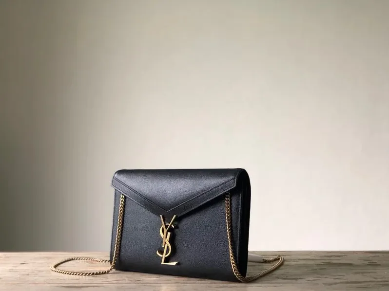 Saint Laurent Cassandra Flap-Front Crossbody Bag Black / YSL