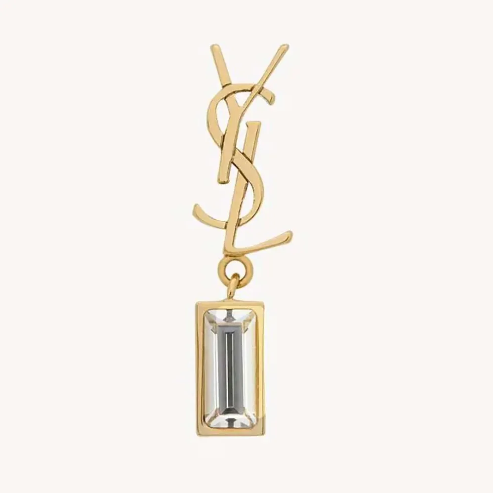 Saint Laurent YSL Cassandre Single Earring in Metal and Rhinestones for Women Saint Laurent YSL Cassandre Single Earring in Metal and Rhinestones for Women