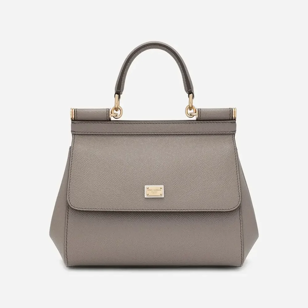 Dolce Gabbana D&G Small Sicily Handbag in Dauphine Calfskin for Women in Gray Dolce Gabbana D&G Small Sicily Handbag in Dauphine Calfskin for Women in Gray
