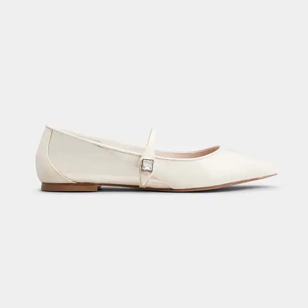 Roger Vivier Babies Ballerinas in Patent Leather for Women in White Roger Vivier Babies Ballerinas in Patent Leather for Women in White