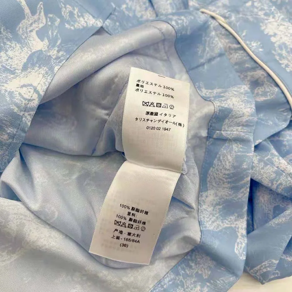 Dior Chez Moi Shirt Cornflower Blue Toile de Jouy Reverse Silk Twill for Women