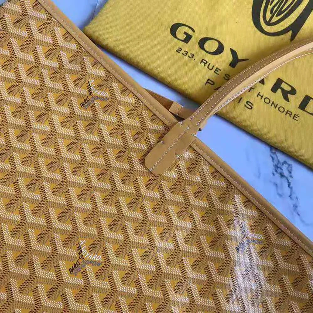 Goyard Sac Saint Louis GM in Goyardine Canvas & Chevroches Calfskin for Women in Yellow