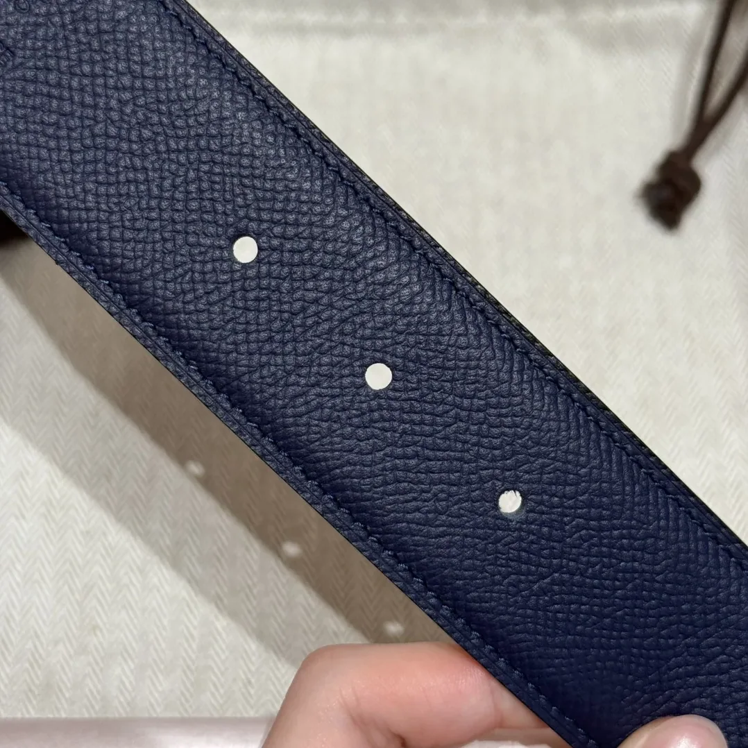 Hermès H-Zip Reversible Belt Navy Blue & Black Hermès H-Zip Reversible Belt Navy Blue & Black