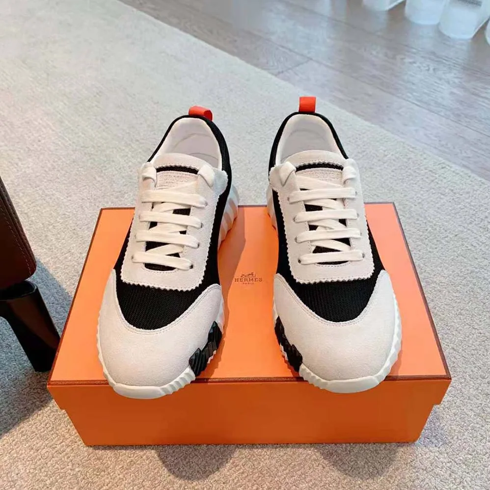 Hermes Bouncing Sneaker in Air Mesh and Suede Goatskin for Women Hermes Bouncing Sneaker in Air Mesh and Suede Goatskin for Women