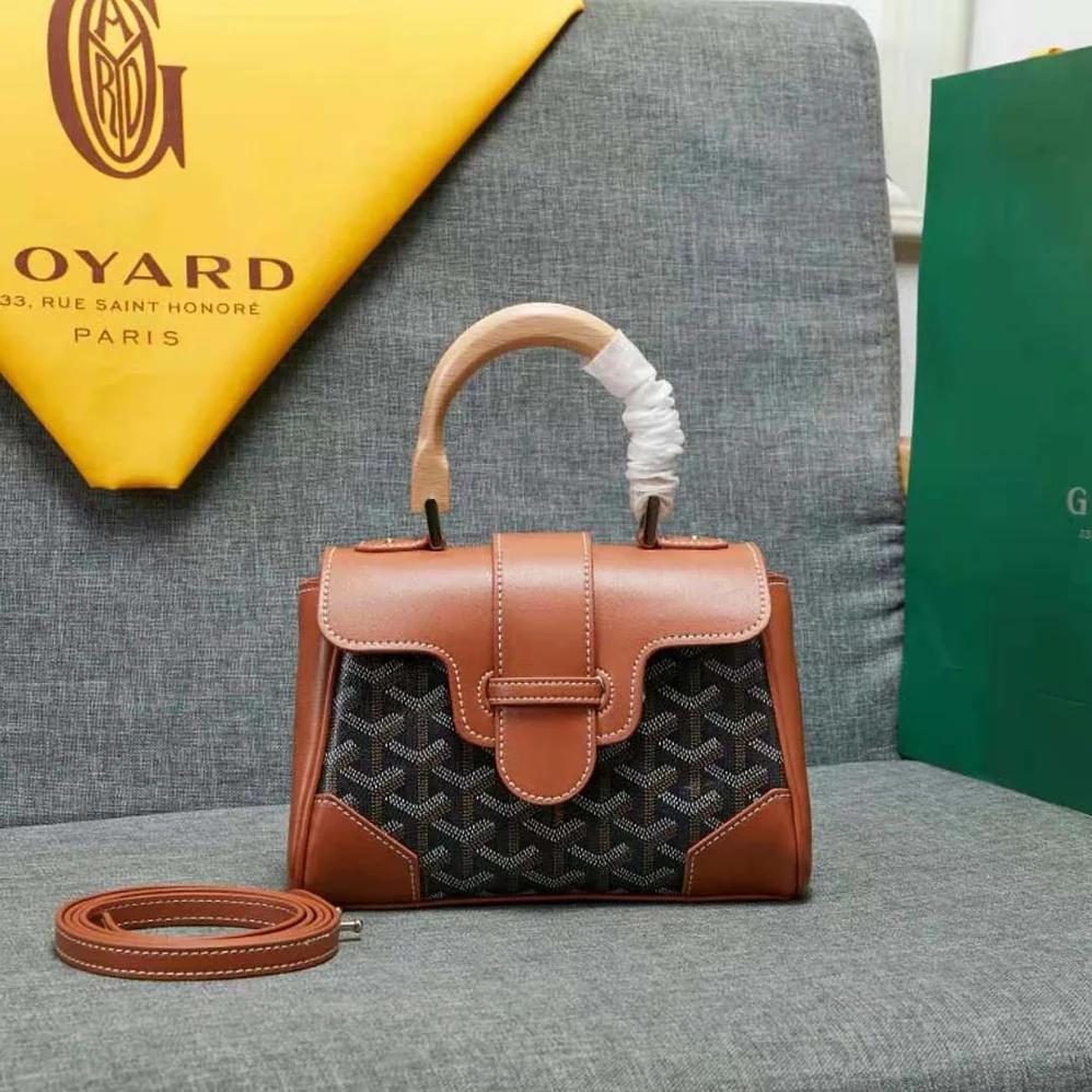 Goyard Sac Saïgon Souple Mini in Toile Goyardine & Chevroches Calfskin for Women in Brown Goyard Sac Saïgon Souple Mini in Toile Goyardine & Chevroches Calfskin for Women in Brown
