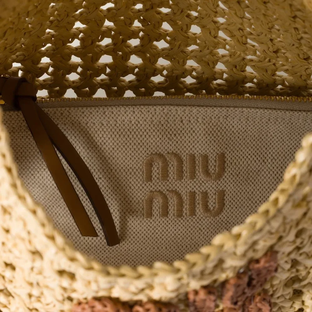 Miu Miu Raffia-Effect Woven Hobo Bag Beige / - 5BC164_ADO1_F0A5T_V_OOO Miu Miu Raffia-Effect Woven Hobo Bag Beige / - 5BC164_ADO1_F0A5T_V_OOO