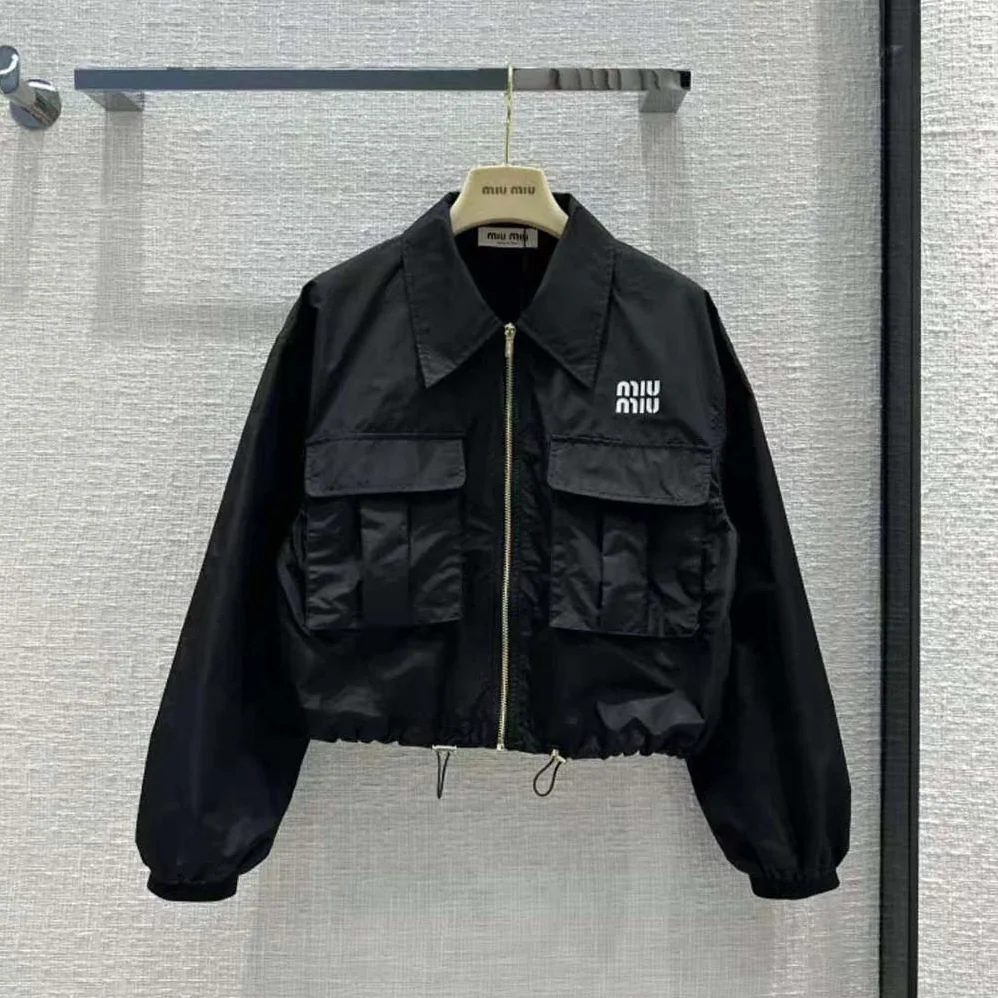 Miu Miu Technical Silk Blouson Jacket for Women