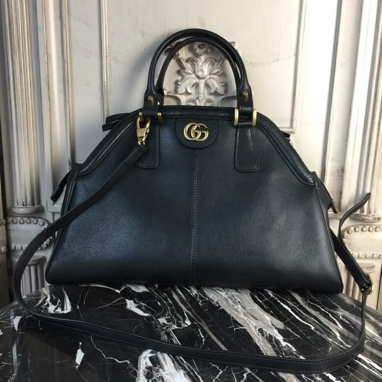 Gucci RE Medium Top Handle Bag Black /