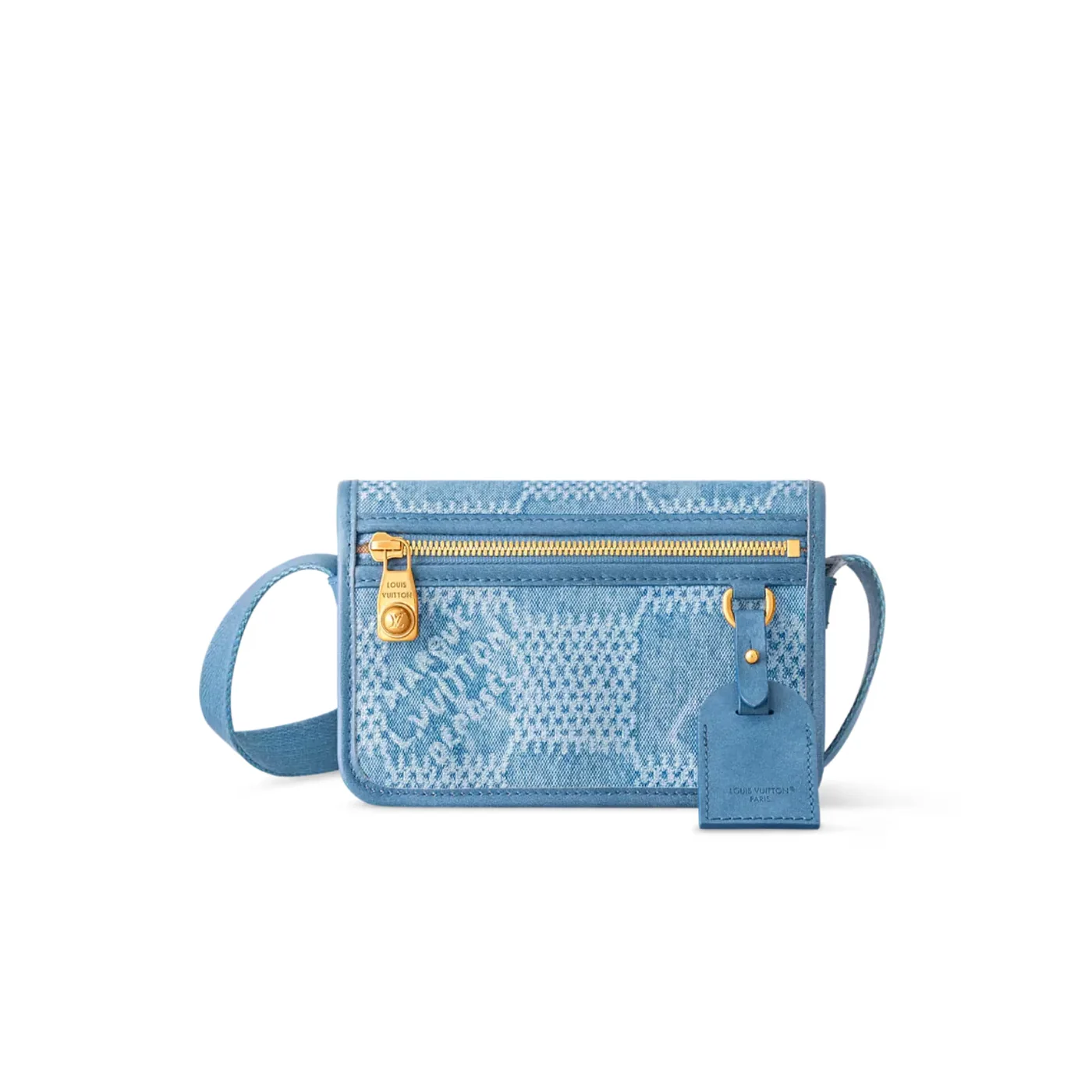 Louis Vuitton Bosphore Wearable Wallet Crossbody in Blue Gold Hardware