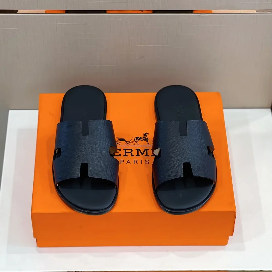 Hermes Izmir Sandals Black in Orange Hermes Izmir Sandals Black in Orange