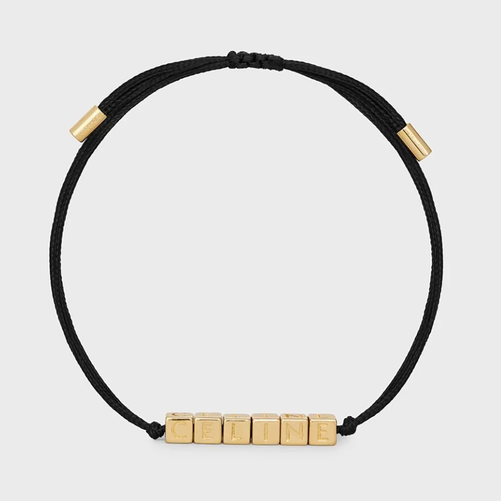 Celine Beach Bracelet in Brass with Gold Finish and Polyester for Women