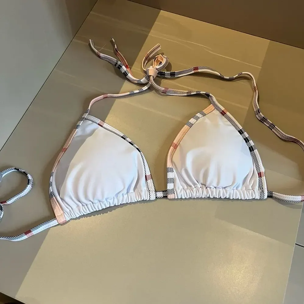 Burberry Check Trim Bikini for Women in White