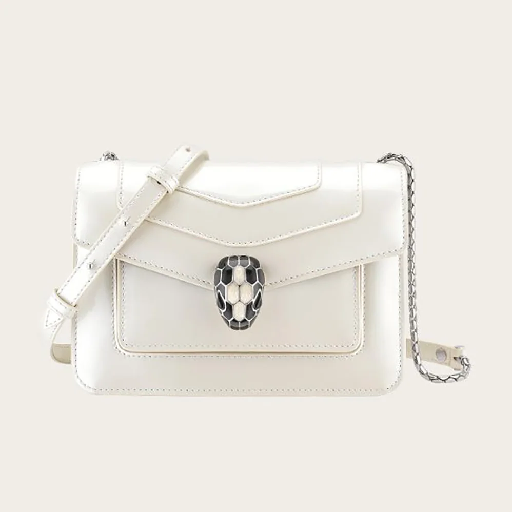 Bvlgari Serpenti Forever Crossbody Bag in Calf Leather for Women in White