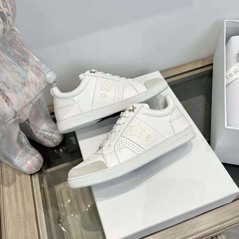 Dior Star Sneaker White Calfskin and Suede for Unisex Dior Star Sneaker White Calfskin and Suede for Unisex