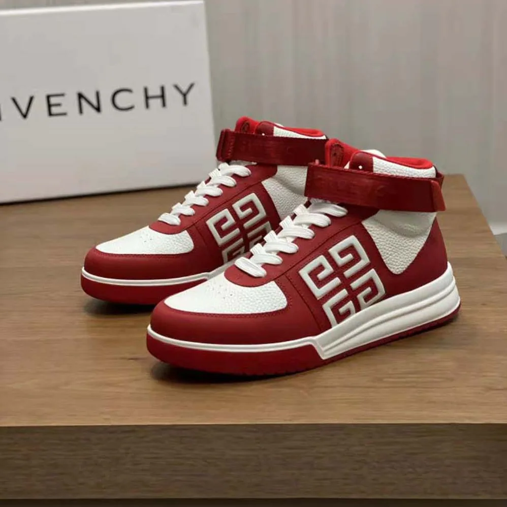 Givenchy G4 High Top Sneakers in Leather for Men in Red/White Givenchy G4 High Top Sneakers in Leather for Men in Red/White