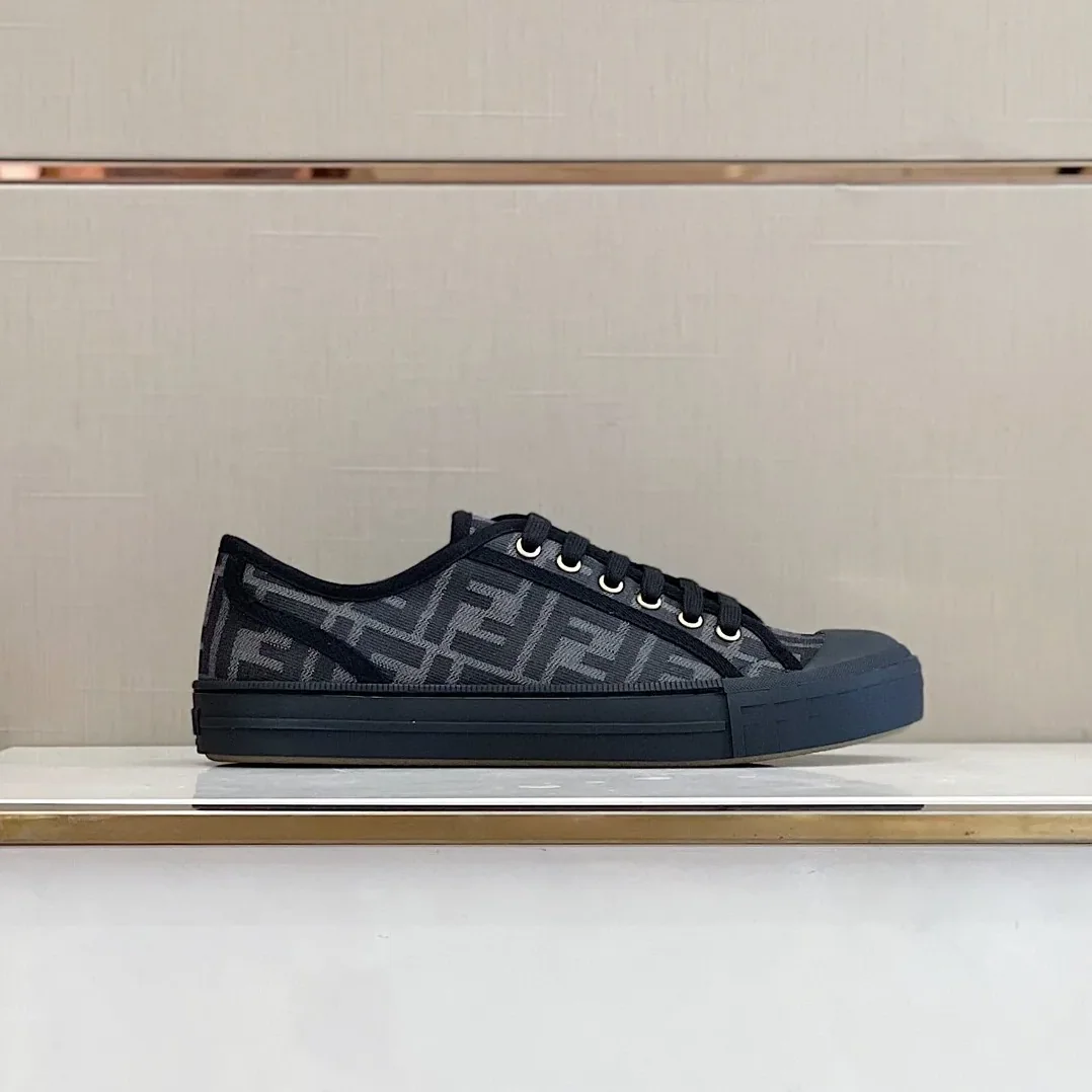 Fendi Domino Fabric Sneakers Black Fendi Domino Fabric Sneakers Black