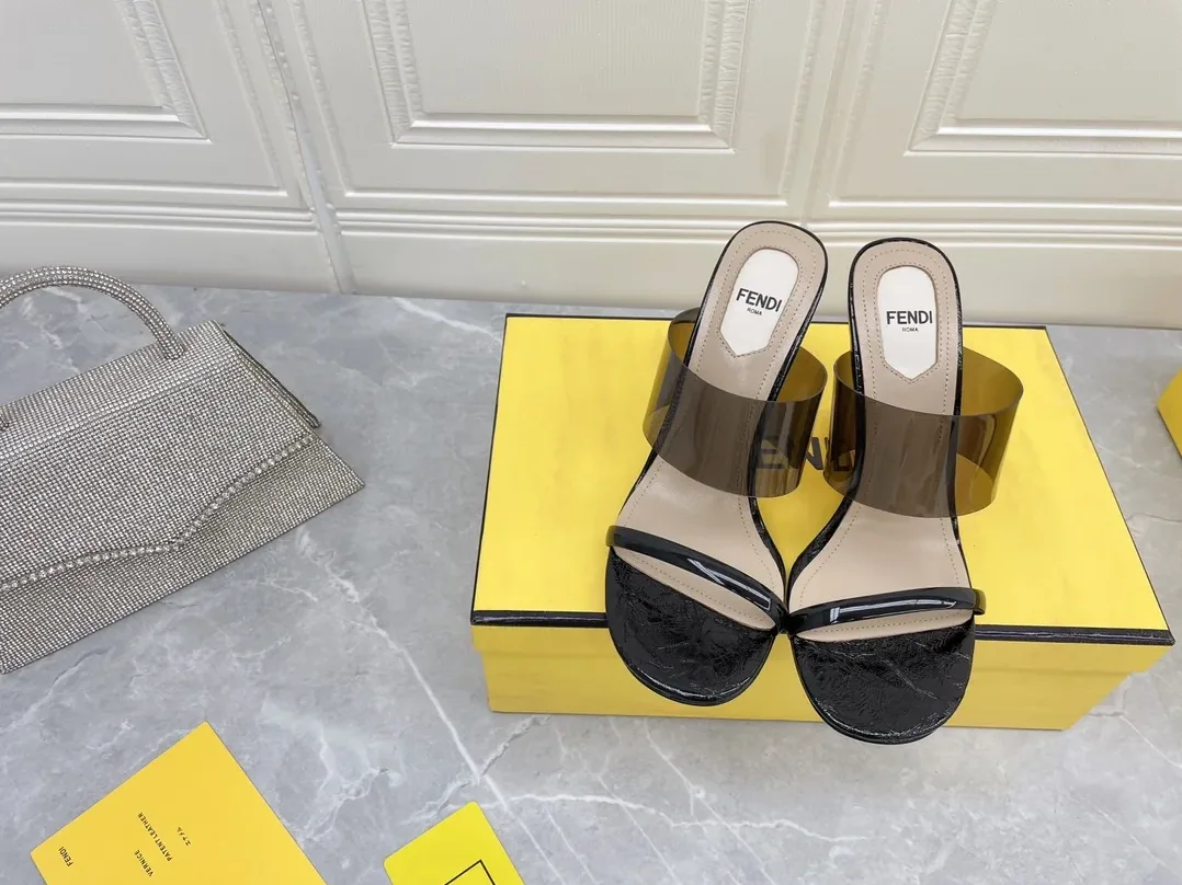 Fendi First Black Transparent High in Heeled Sandals
