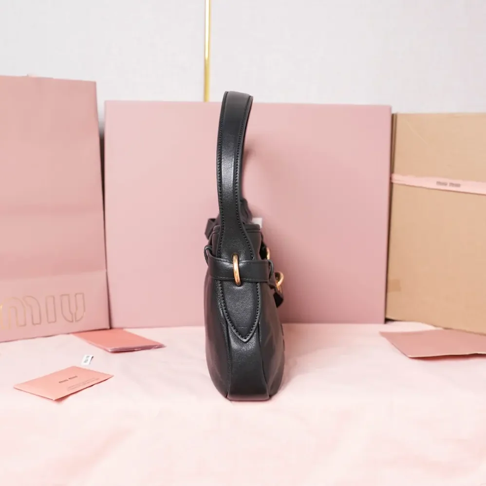 Miu Miu Aventure Nappa Leather Bag for Women in Black Miu Miu Aventure Nappa Leather Bag for Women in Black