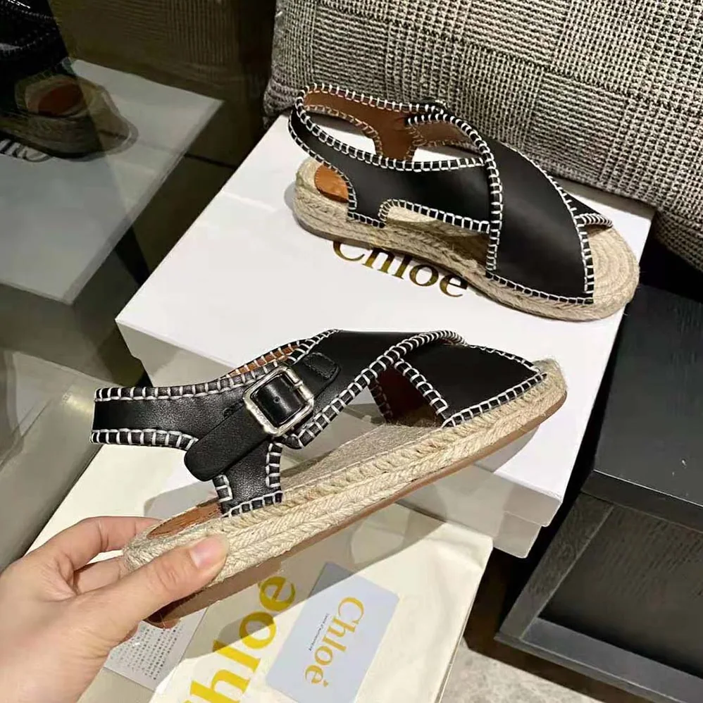 Chloe Lucinda Flat Espadrille for Women in Black Chloe Lucinda Flat Espadrille for Women in Black