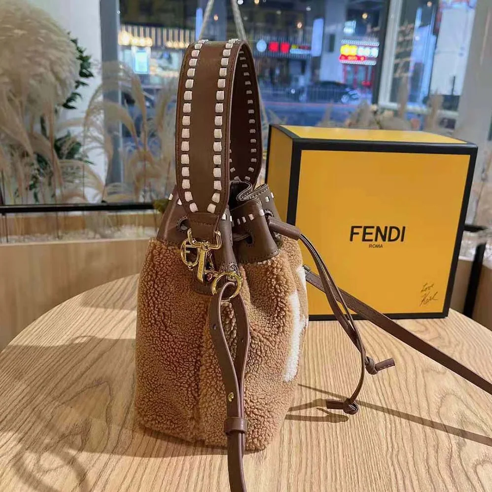 Fendi Mon Tresor Mini for Women in Bag in Brown Sheepskin Fendi Mon Tresor Mini for Women in Bag in Brown Sheepskin
