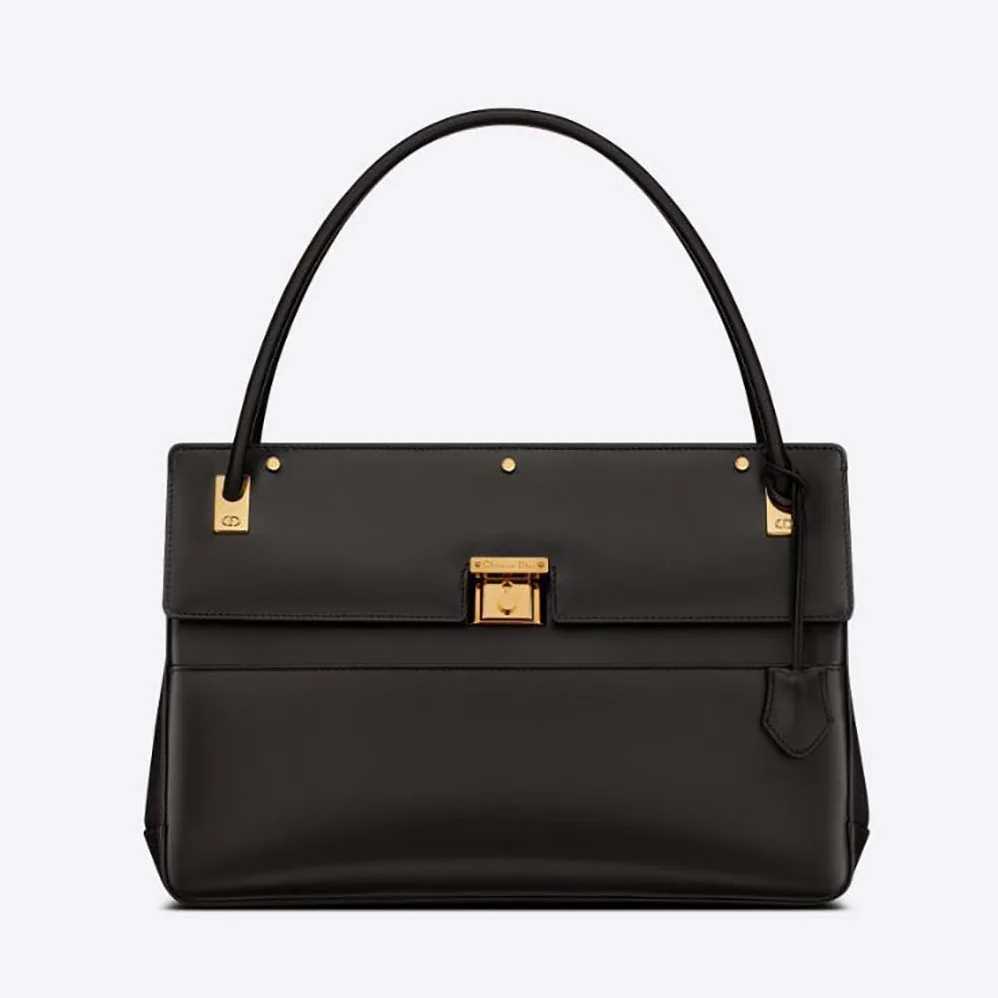 Dior Parisienne Bag Black Smooth Calfskin for Women