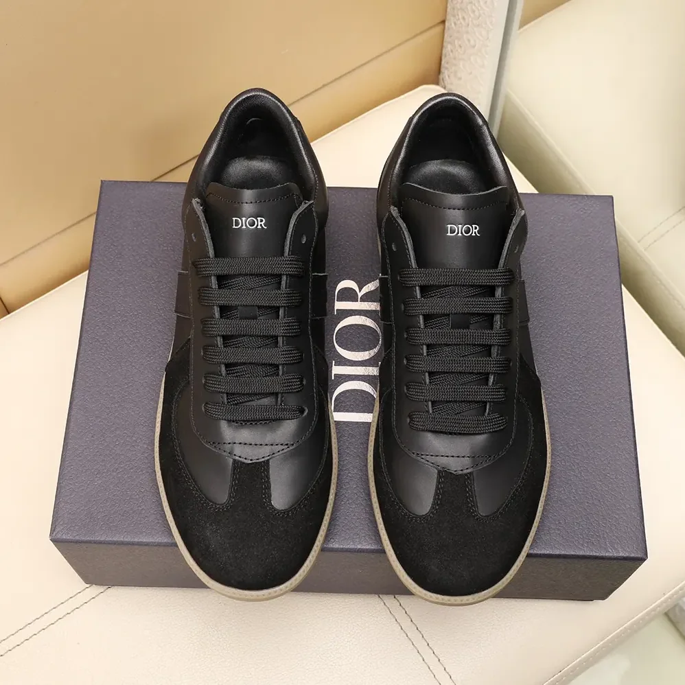 Dior B01 Matchpoint Sneaker Black Smooth Calfskin and Black Suede for Unisex