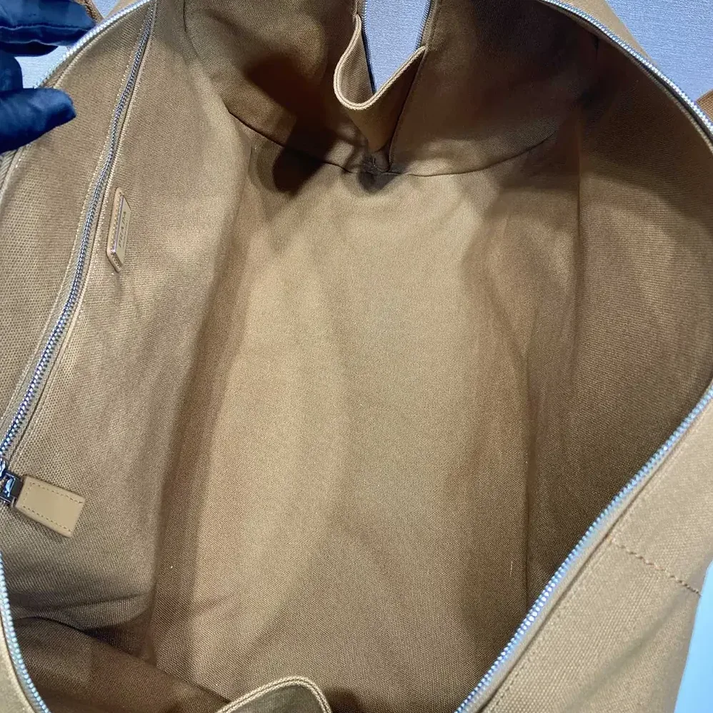 Prada Canvas Duffle Bag for Unisex in Brown Prada Canvas Duffle Bag for Unisex in Brown